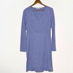 Athleta‎ Heather Purple Blue Wrap It Up Long Sleeve Jersey Dress Size Medium